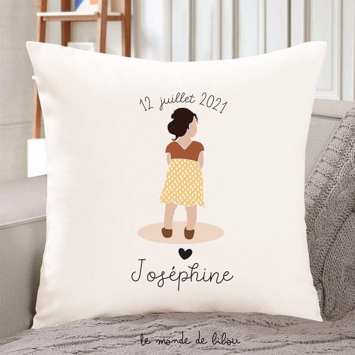 Coussin Personnalisé Garçonnet et Fillette - 2 Versions