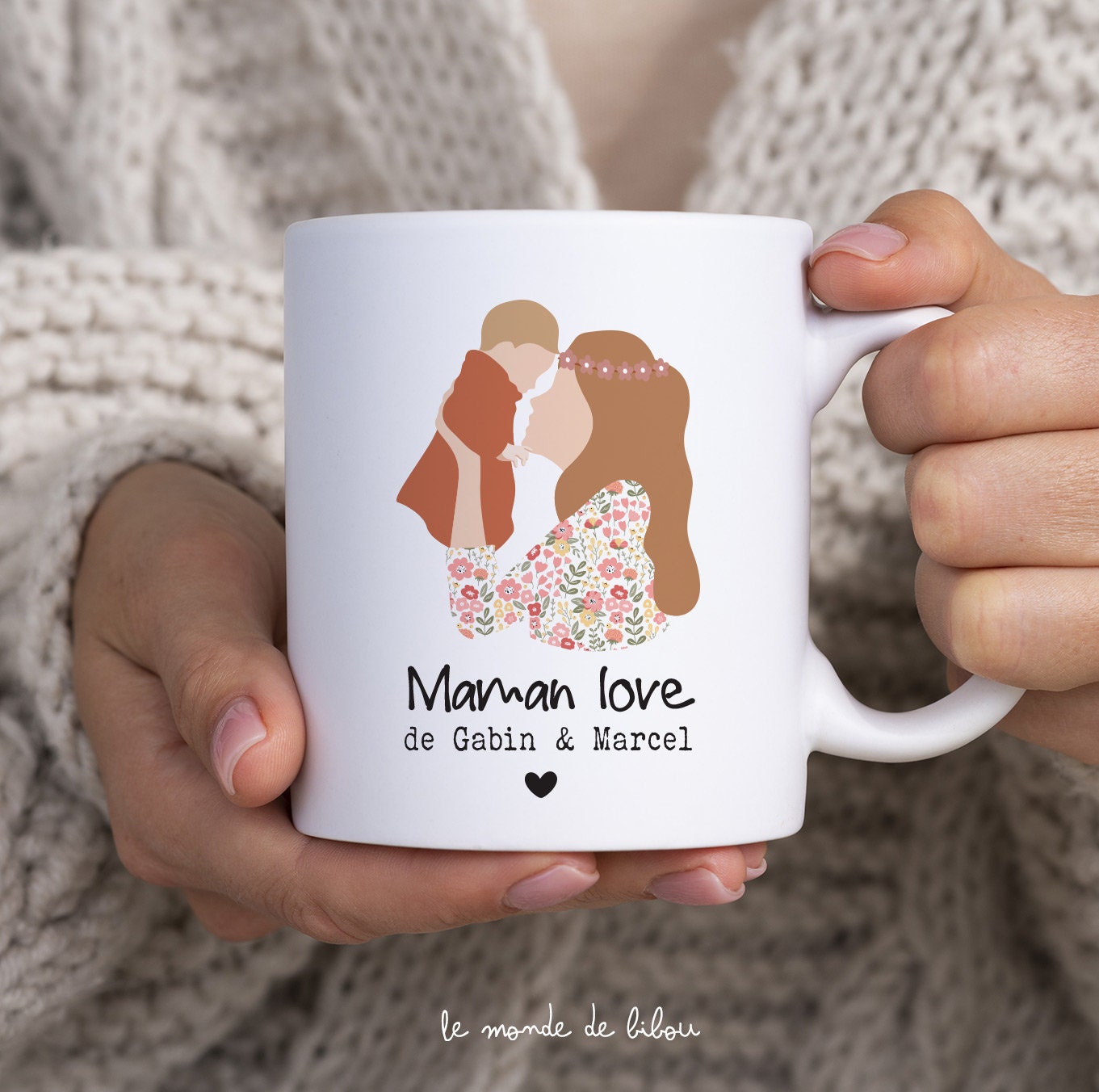 Mug Personnalisé Maman Love - Tasse Personnalisée Cadeau Fête Des Mères 1Er Mères