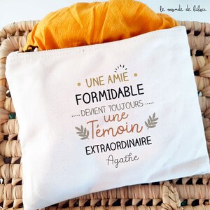 Pochette Témoin extraordinaire | Trousse personnalisée | demande témoin de mariage | cadeau EVJF | trousse maquillage | remerciement témoin