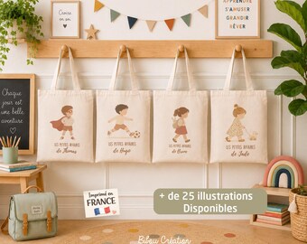 Personalized children's tote bag | large name pouch | for storage | cuddly toy pouch | nursery bag | spare bag for nanny