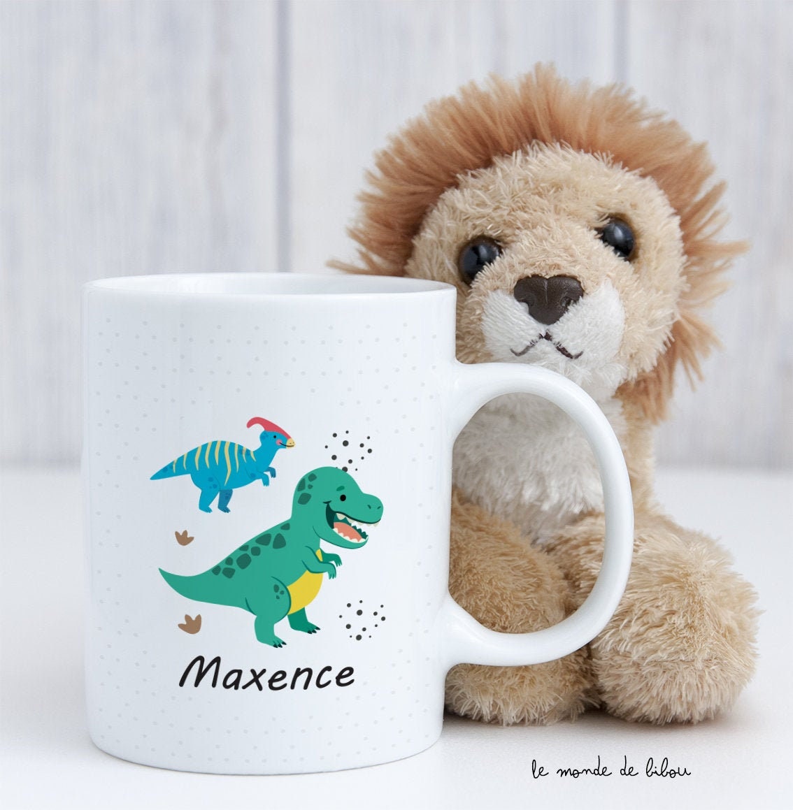 Tasse Incassable Personnalisée Thème Dinosaure | Pour Enfant Cadeau Première Mug Tasse