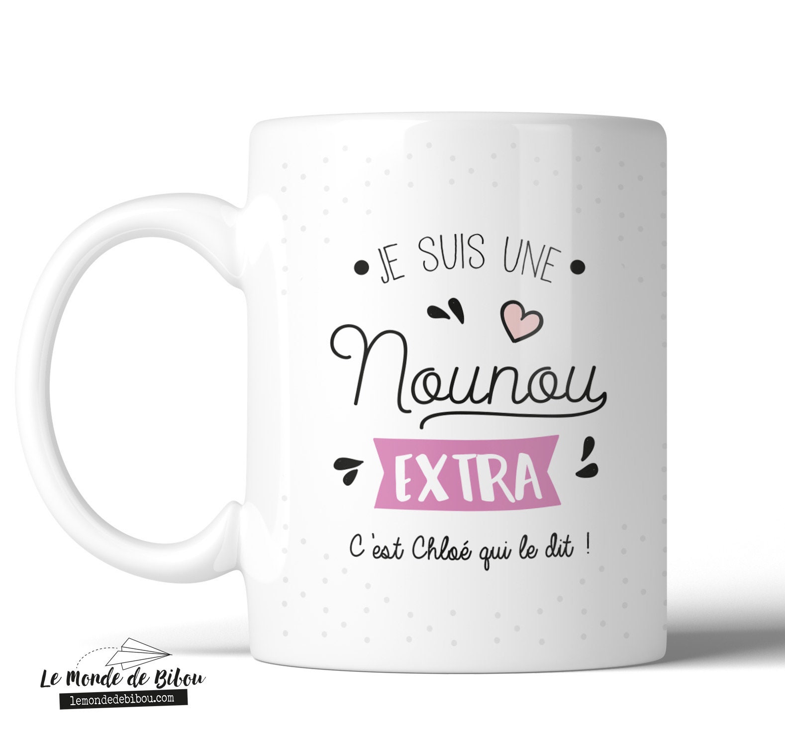 Mug Personnalisé Nounou Extra | Cadeau Fête Des Nounous Assistante Maternelle Tasse à Message