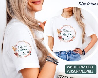 Custom textile transfers for wedding and bachelorette party t-shirts - Personalize t-shirts for the bride-to-be / Bridesmaids' team / Bride's team