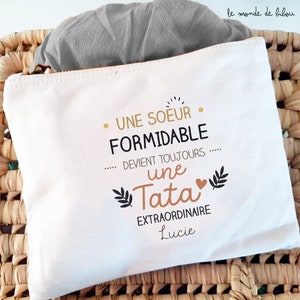 Pochette personnalisée Tata extraordinaire | Trousse personnalisée | Cadeau tata | Pochette cadeau