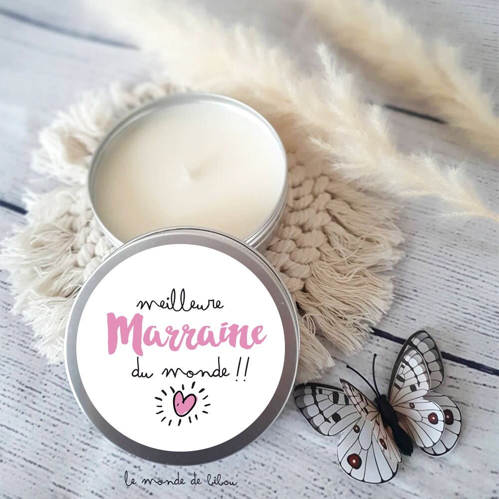 Bougie Meilleure Marraine | Cadeau Baptême Communion Demande Future Bougie Parfumés