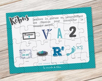 Puzzle rébus annonce Papa - cadeau futur papa - annonce grossesse - jeu original - boite à papa -