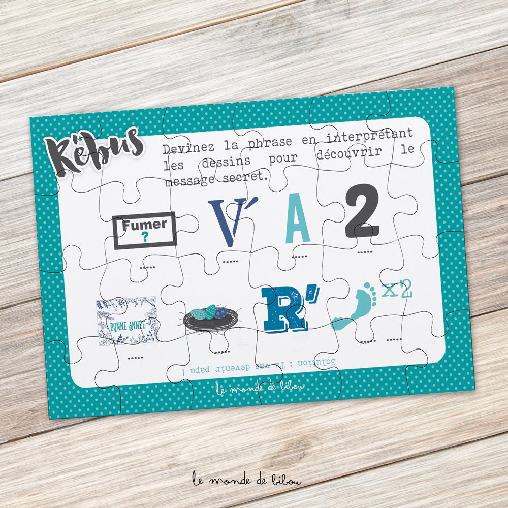 Puzzle Rebus Annonce Papa Cadeau Futur Papa Annonce Etsy France
