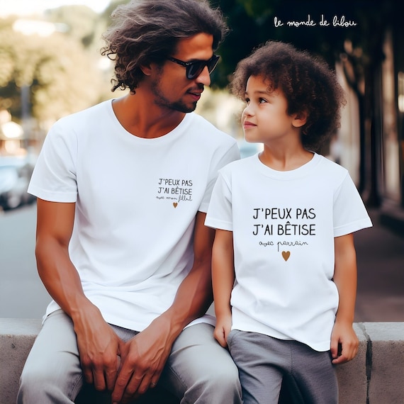 T-shirts duo parrain filleul filleule Bêtise avec parrain cadeau Baptême  Cadeau annonce futur parrain cadeau filleule - Etsy France