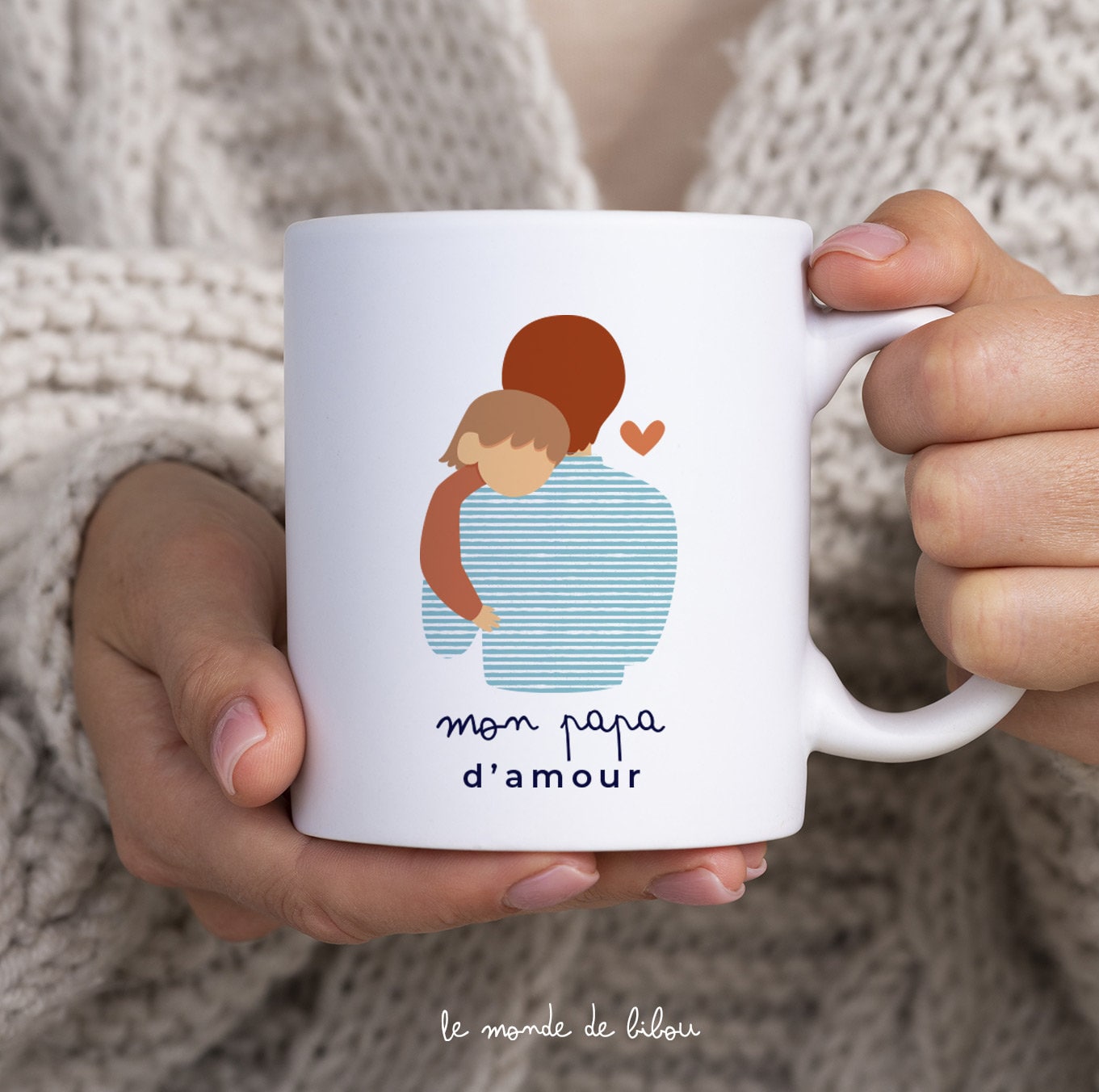 Mug ou Affiche Personnalisé Papa d'amour | Cadeau Fête Des Pères Jeune Tasse à Message