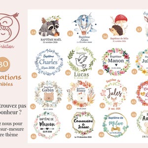 Baptism Guest Favor - Personalized Favor Bag for Sugared Almonds, 80 Themes Available - Ceremony Favors - Baptism Guest Favor Bag image 9