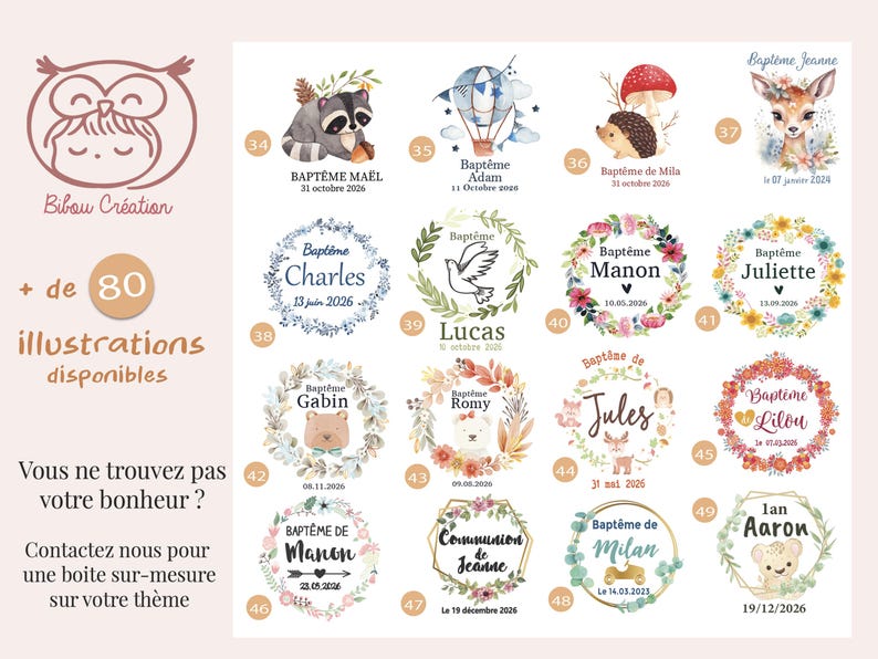 Baptism Guest Favor - Personalized Favor Bag for Sugared Almonds, 80 Themes Available - Ceremony Favors - Baptism Guest Favor Bag image 9