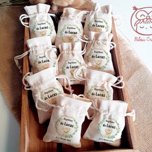 Baptism Guest Favor - Personalized Favor Bag for Sugared Almonds, 80 Themes Available - Ceremony Favors - Baptism Guest Favor Bag image 5