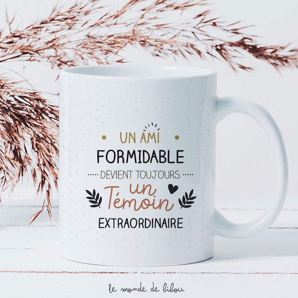 Mug personnalisé Témoin extraordinaire | Cadeau témoin | Témoin de mariage | demande témoin