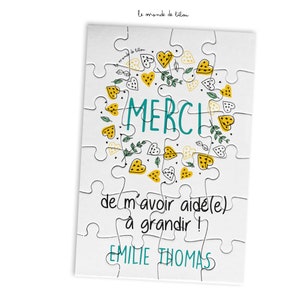 Puzzle Merci Nounou | cadeau personnalisé nounou | cadeau fin d'année  | merci nounou | super nounou