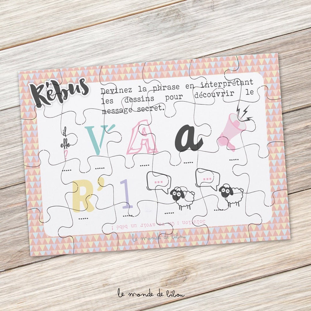 Puzzle Rebus Announcement Pregnancy Game Announcement Good Etsy