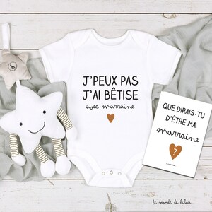 Collection Bêtise avec marraine ou parrain body t-shirt bébé et enfant cartes demande parrain marraine image 7