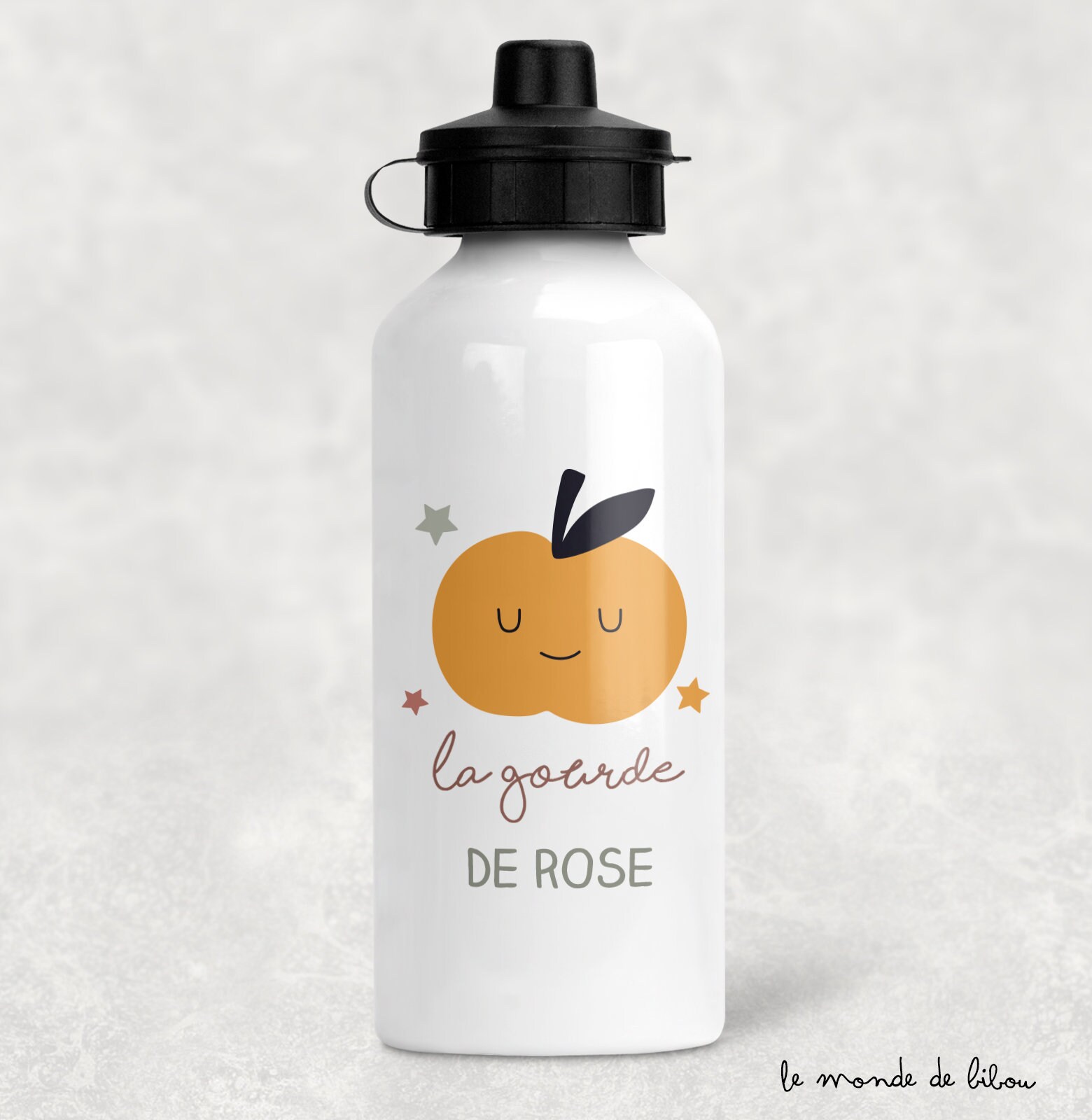 Gourde Enfant Personnalisée - Plusieurs Modèles Pomme, Lune, Frimousse, Lapin, Lion, Nuage, Masque