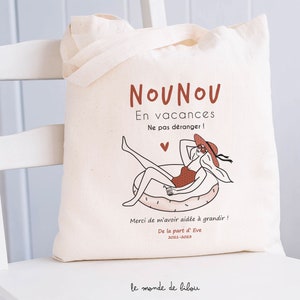 Nanny bag on vacation - nanny gift tote bag - thank you nanny - gift idea