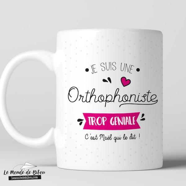 mug orthophoniste - Mug personnalisé orthophoniste | remerciement | tasse cadeau | fin de l'école
