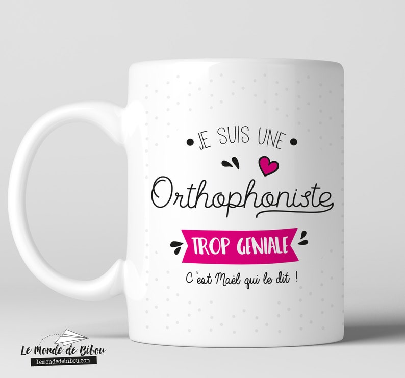 mug orthophoniste Mug personnalisé orthophoniste remerciement tasse cadeau fin de l'école image 1