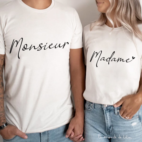 T-shirt Madame ou Monsieur  Cadeau Mariage - T-shirt EVJF EVJG - Cadeaux futurs mariés - Call me madame - enterrement vie de jeune fille