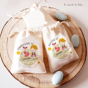 Sac pochon dragées personnalisé thème petit prince | sachet dragées cadeaux invités | Baptême | cadeaux Communion | boite dragées