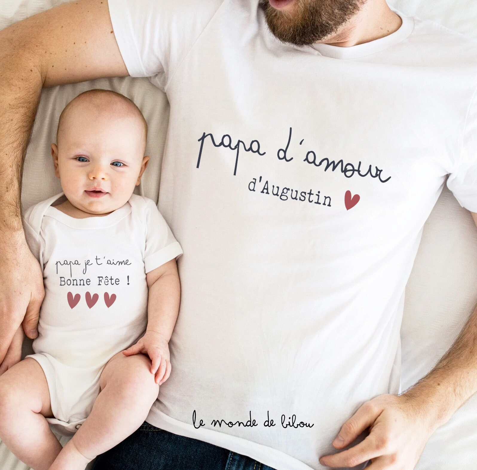 Pyjama Bébé Manches Longues Contrasté j'aime mon papa cadeau naissance bébé  - Original t-shirt