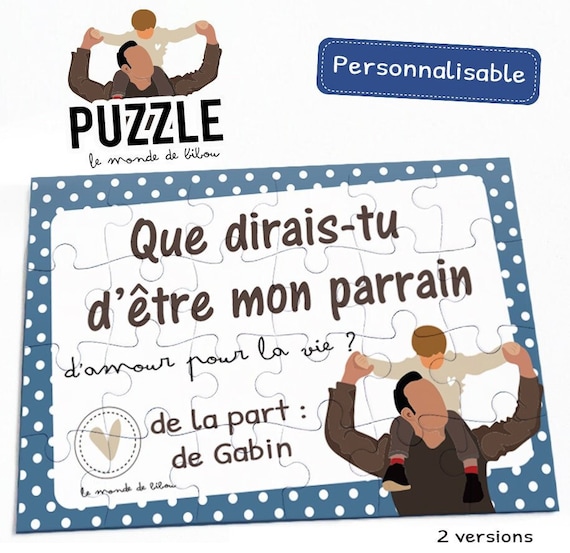 Puzzle personnalisable Bébé arrive - Le Monde de Bibou