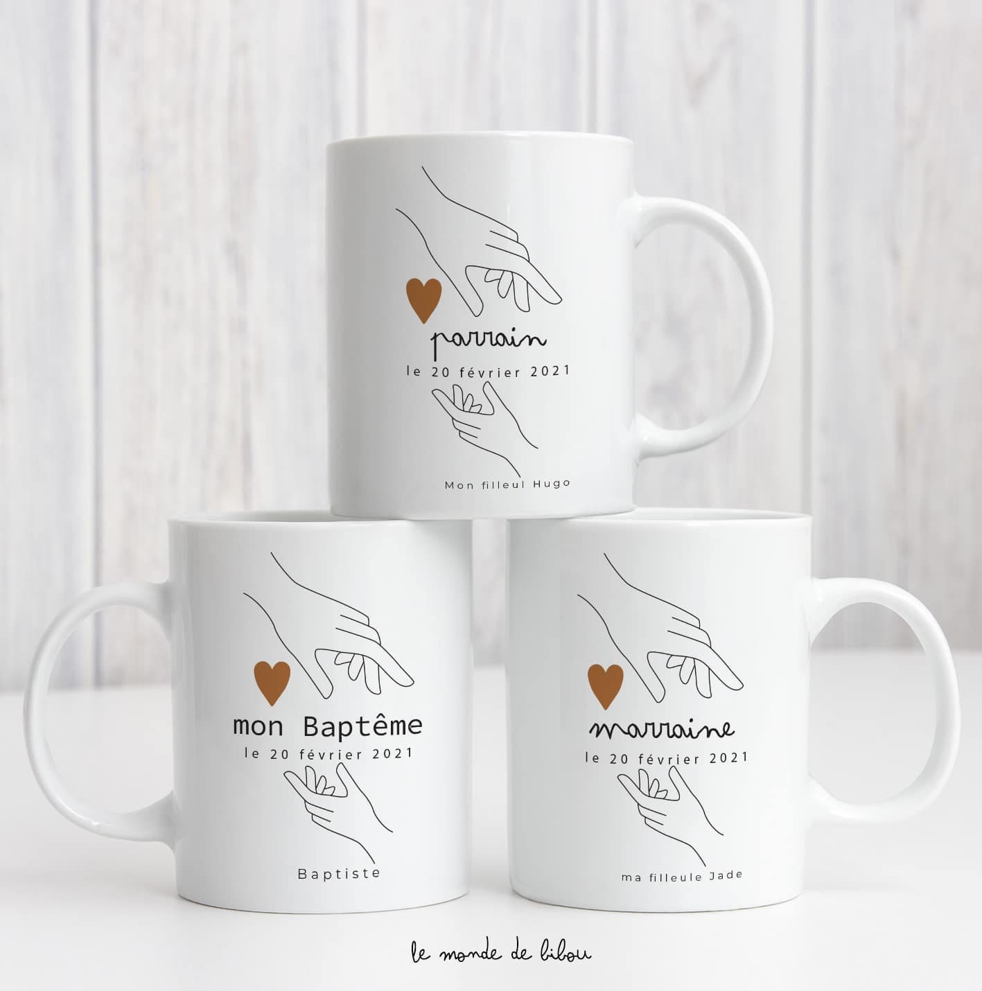 Mugs Personnalisés Baptême | Mug Marraine Parrain Cadeau Souvenir Cadeaux Baptême