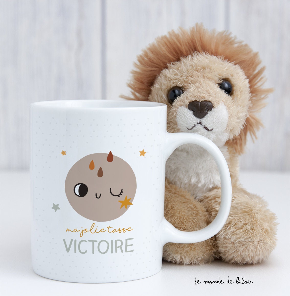 Tasse Incassable Personnalisée Thème Lune | Pour Enfant Cadeau Première Mug Tasse