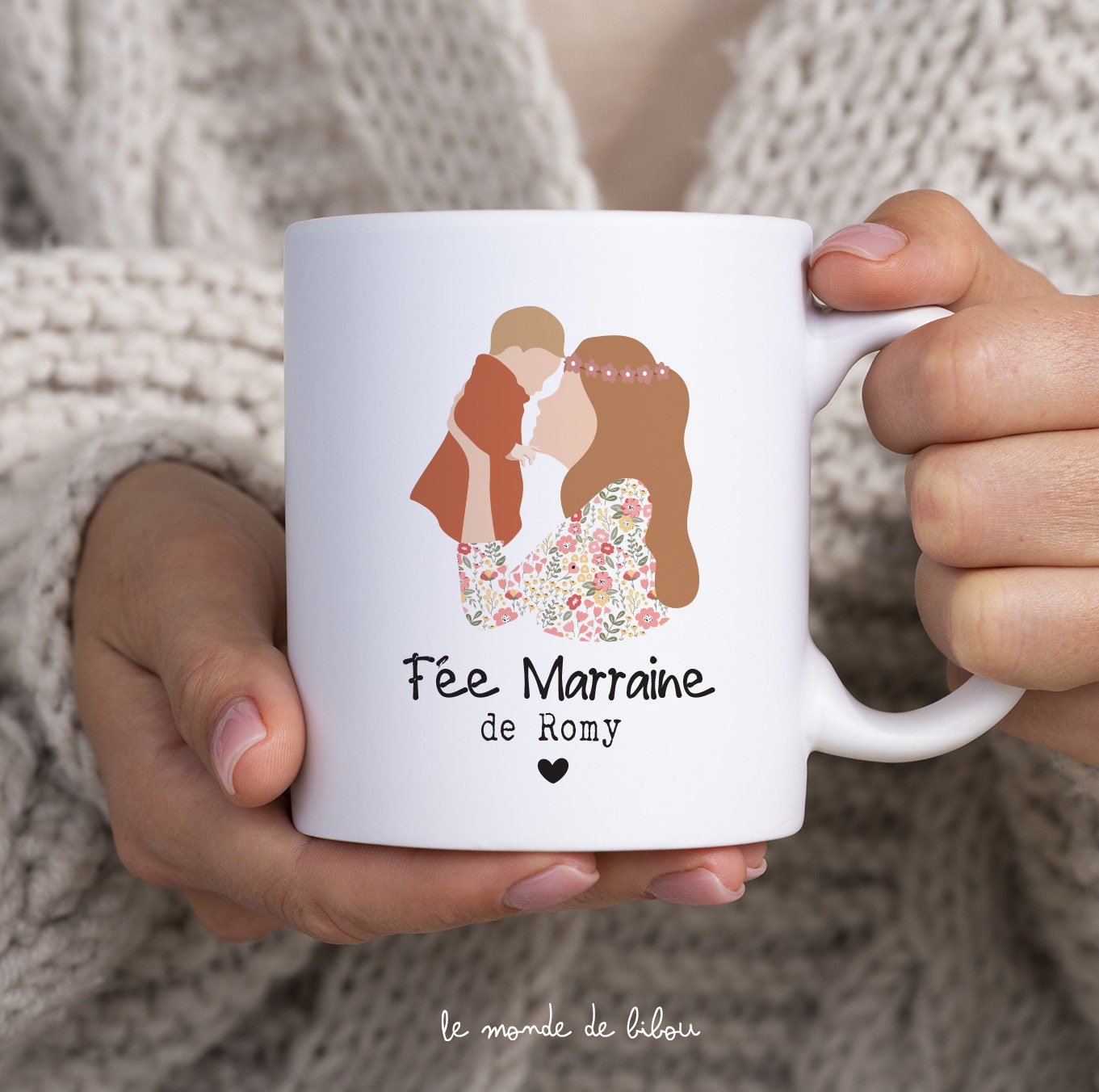 Mug Personnalisé Fée Marraine | Cadeaux Demande Cadeau Baptême Super Marraine