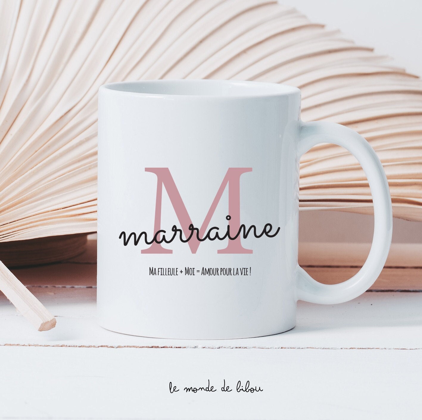 Mug Personnalisé M Comme Marraine | Cadeaux Demande Cadeau Baptême Super Marraine