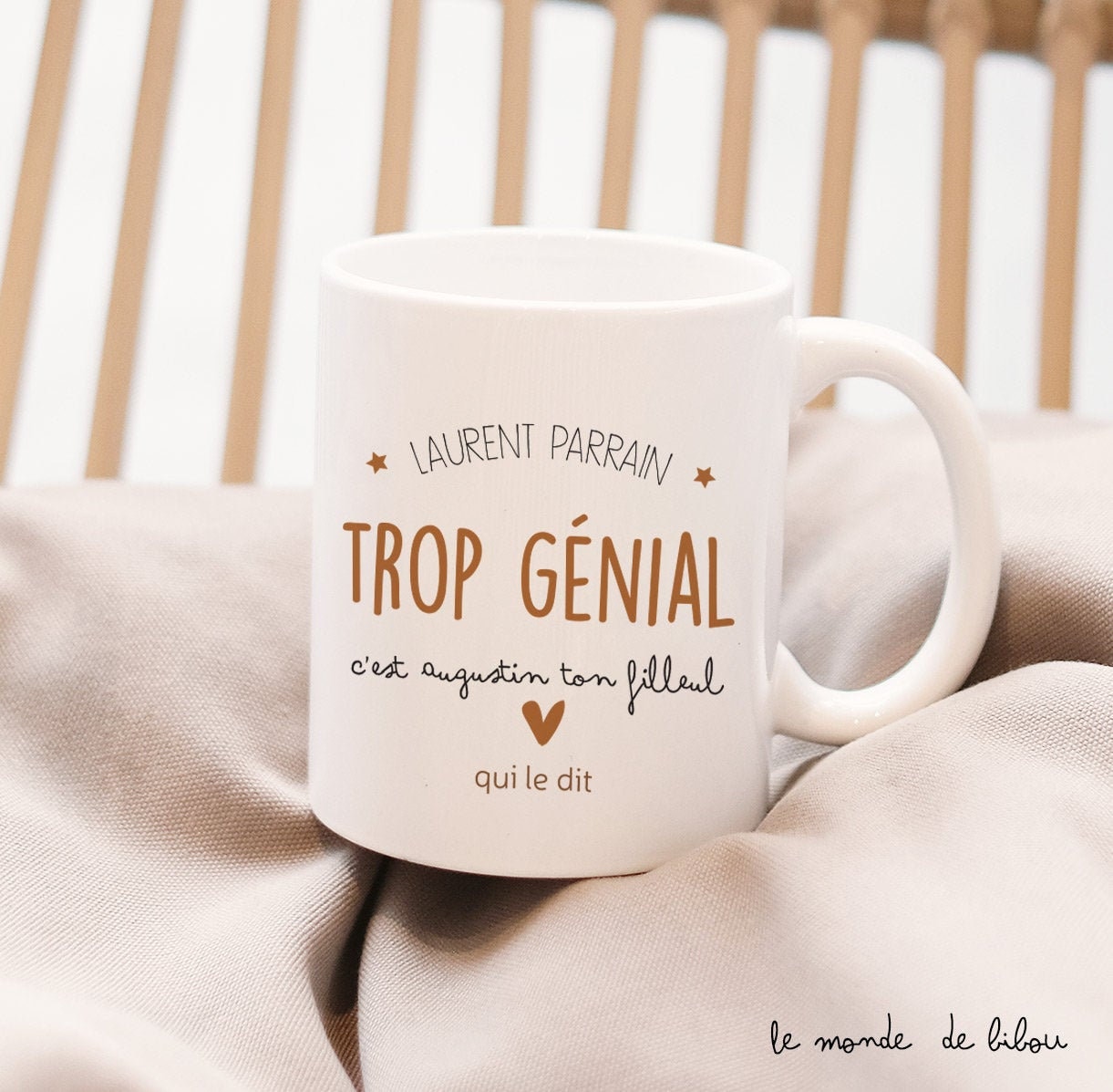 Mug Cadeau Personnalisé Génial Parrain - Baptême Super Demande Parrain