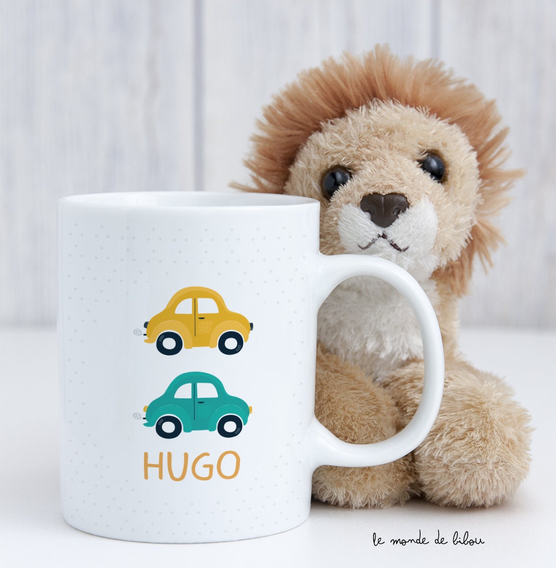 Tasse Incassable Personnalisée Thème Petite Voiture | Pour Enfant Cadeau Première Mug Tasse