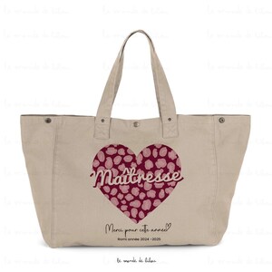 Sac cabas merci nounou, ou maitresse, ATSEM - crayon à planter - sac tote bag cadeau maitresse