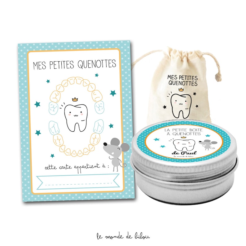 Kit box store milk teeth + souvenir card | gift baby teeth| the little mouse| toothbox| 