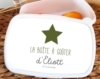 Boite à gouter personnalisée - Boite à repas personnalisée - boite à gouter prénom - lunch box thème étoile