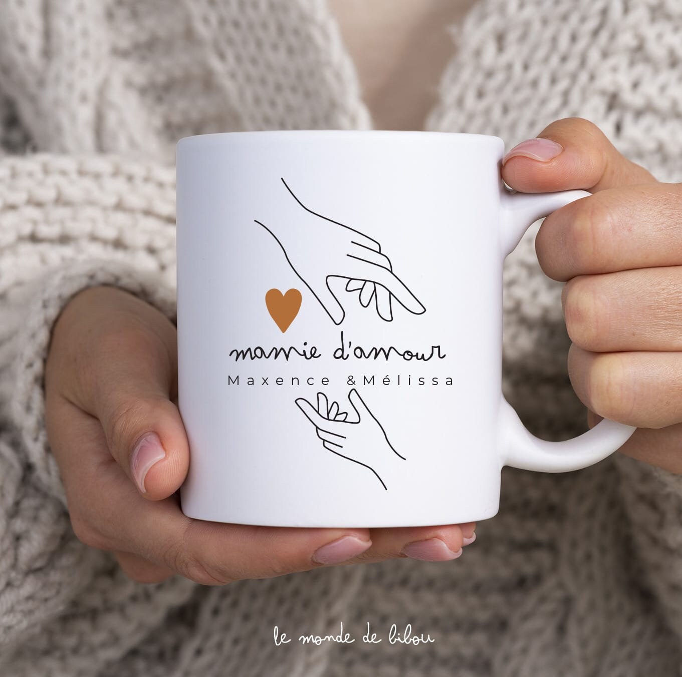 Mug Personnalisé Mamie d'amour | Cadeaux Fête Des Grands-Mères Tasse Personnalisée