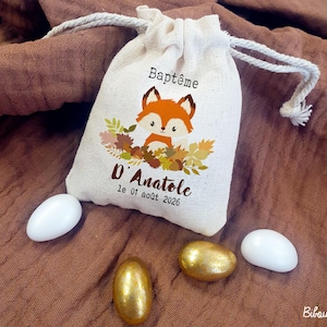 Baptism Guest Favor - Personalized Favor Bag for Sugared Almonds, 80 Themes Available - Ceremony Favors - Baptism Guest Favor Bag image 6