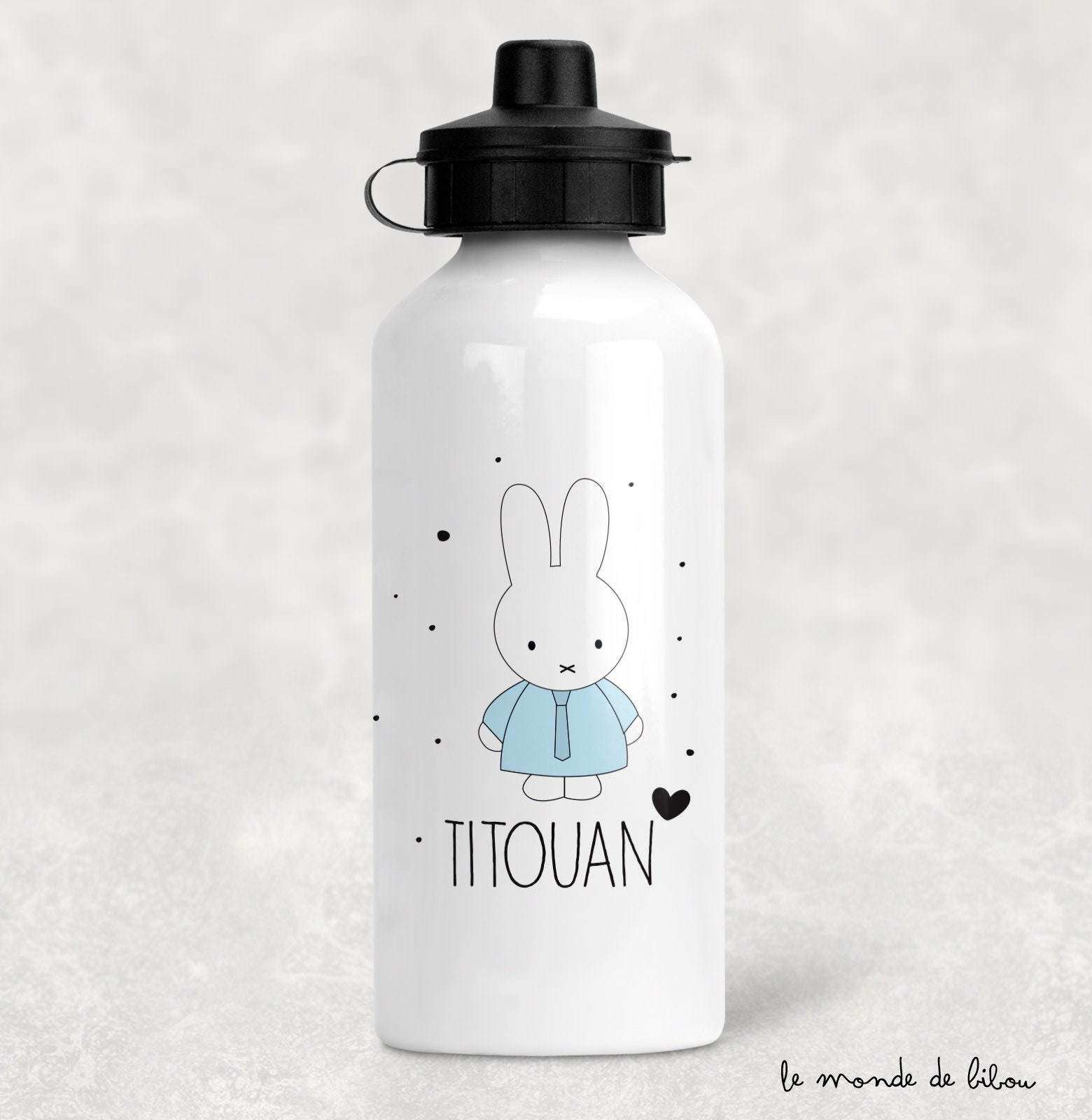 Gourde Enfant Personnalisée Lapin Garçon et Fille