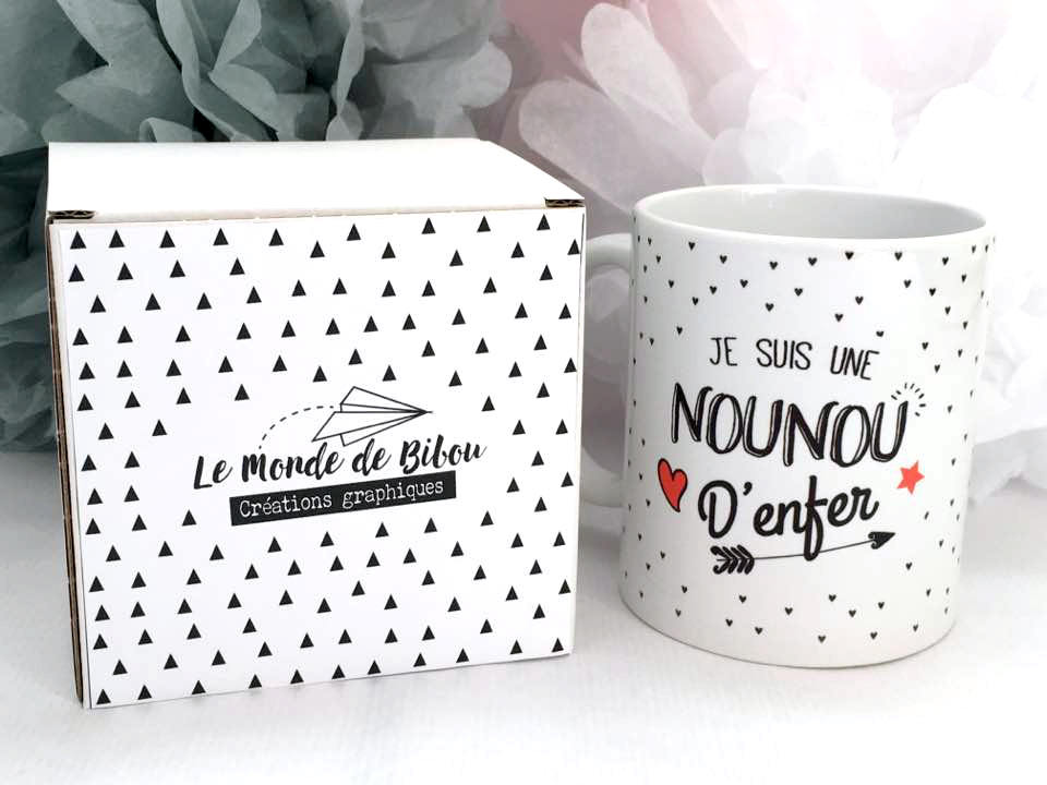 Mug Nounou | d'enfer Cadeau Tasse Assistante Maternelle Fête Des Nounous Crèche Super Nounou