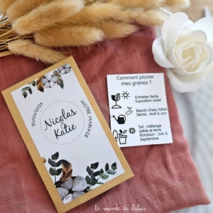 Sachet de graines à planter personnalisé mariage - cadeaux invités mariage - cadeaux Souvenirs mariage - sac graines à planter