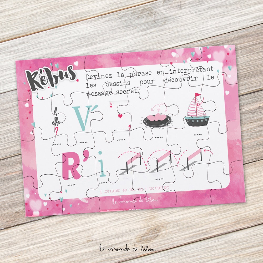 Puzzle Rebus Annonce Mariage Annonce Originale Annonce Etsy Canada