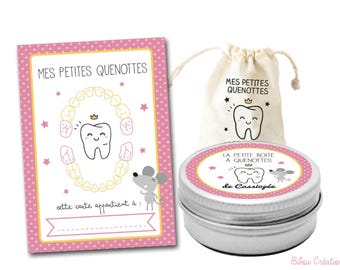 Baby Tooth Storage Box Kit + Keepsake Card + Mini Pouch - Baby Tooth Box - Tooth Fairy Gift
