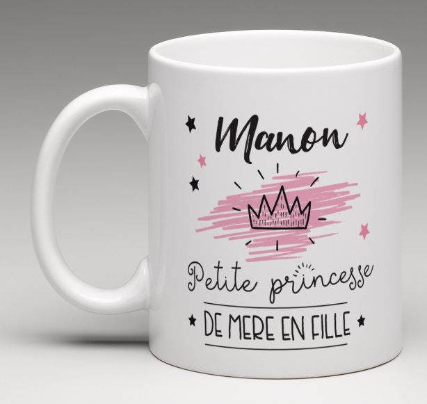 Mug Personnalisé Petite Princesse de Mère en Fille