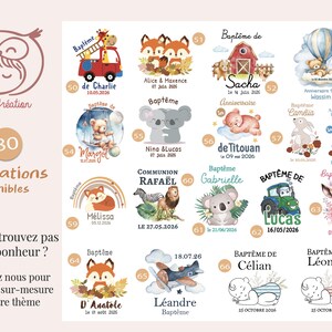 Baptism Guest Favor - Personalized Favor Bag for Sugared Almonds, 80 Themes Available - Ceremony Favors - Baptism Guest Favor Bag image 10