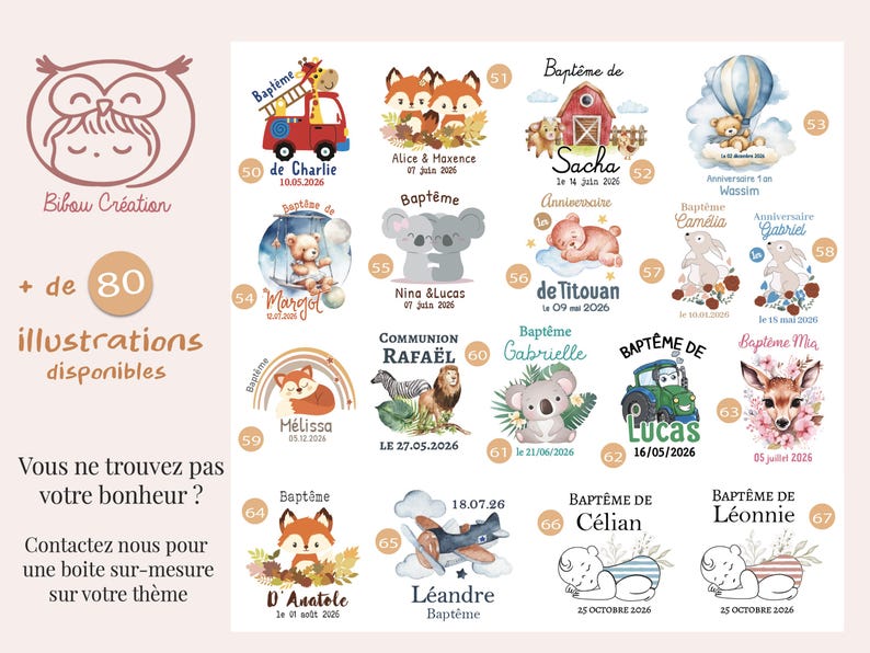 Baptism Guest Favor - Personalized Favor Bag for Sugared Almonds, 80 Themes Available - Ceremony Favors - Baptism Guest Favor Bag image 10