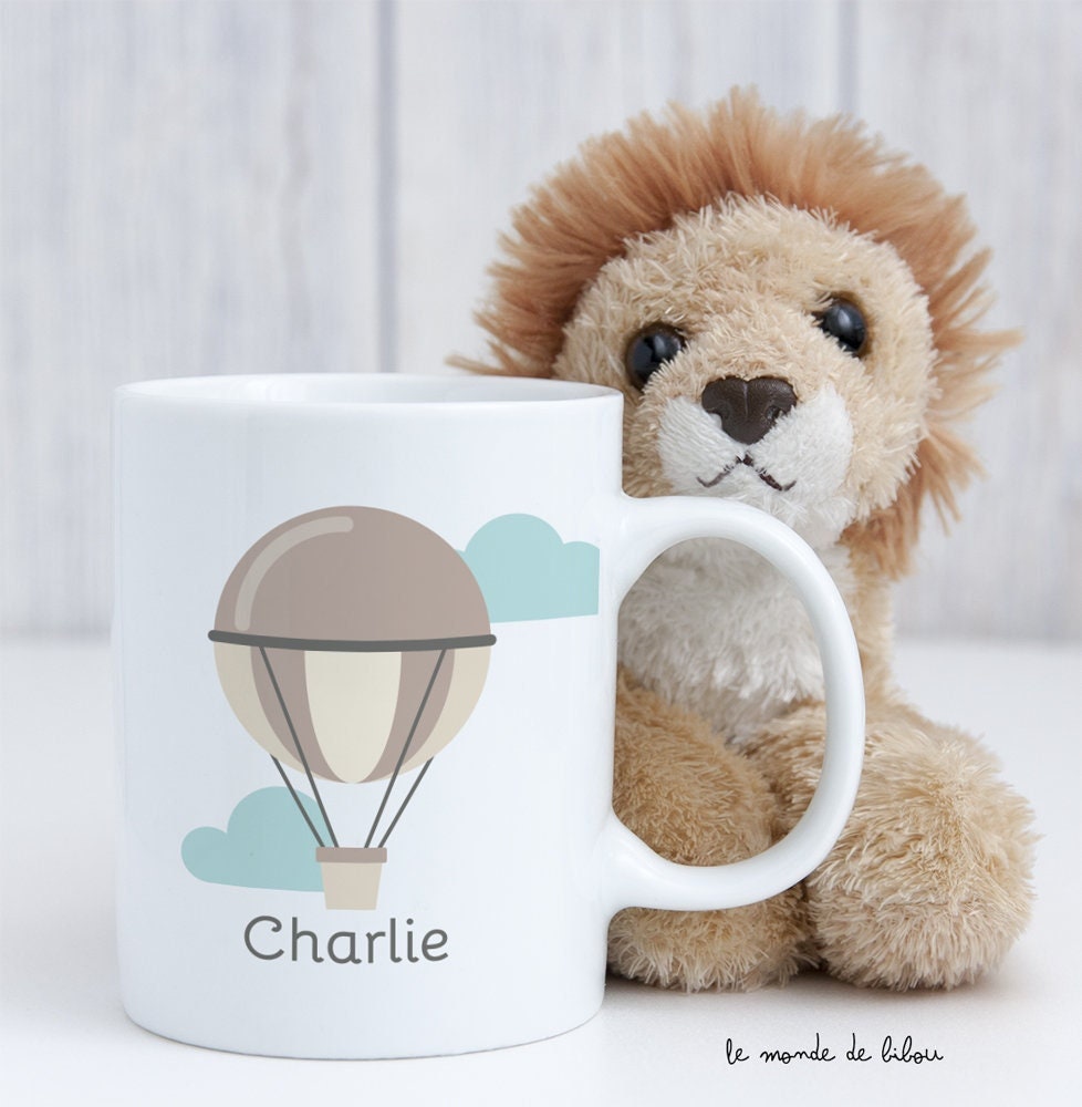 Tasse Incassable Personnalisée Montgolfière | Pour Enfant Cadeau Première Mug Tasse