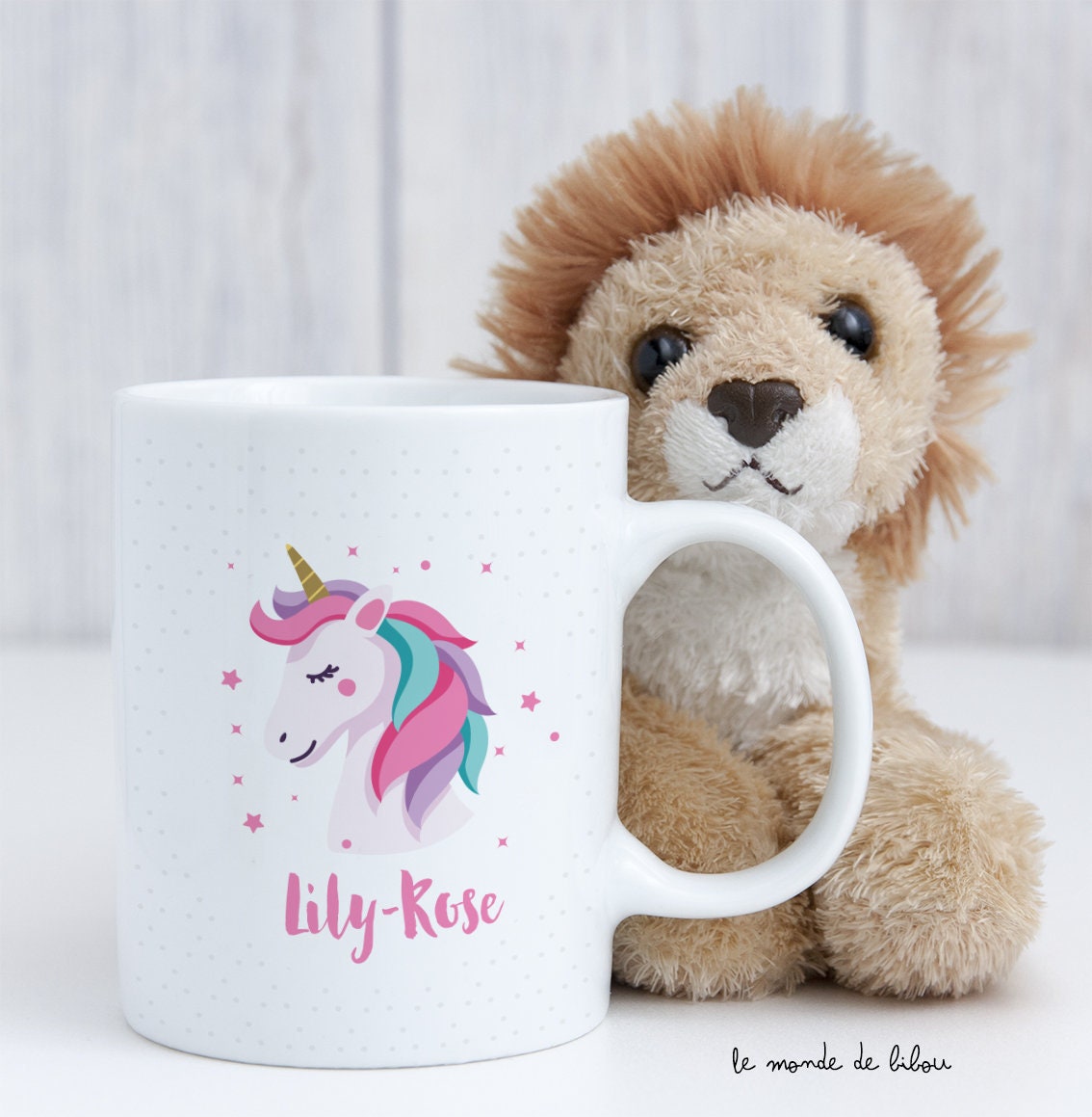 Tasse Incassable Personnalisée Thème Licorne | Pour Enfant Cadeau Première Mug Tasse