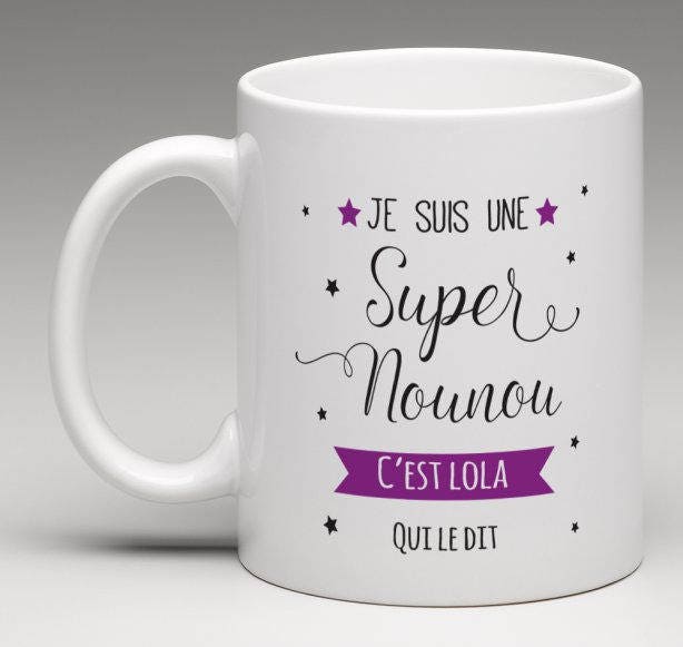 Mug Personnalisé Pour Une Super Nounou | Cadeaux Super Remerciement